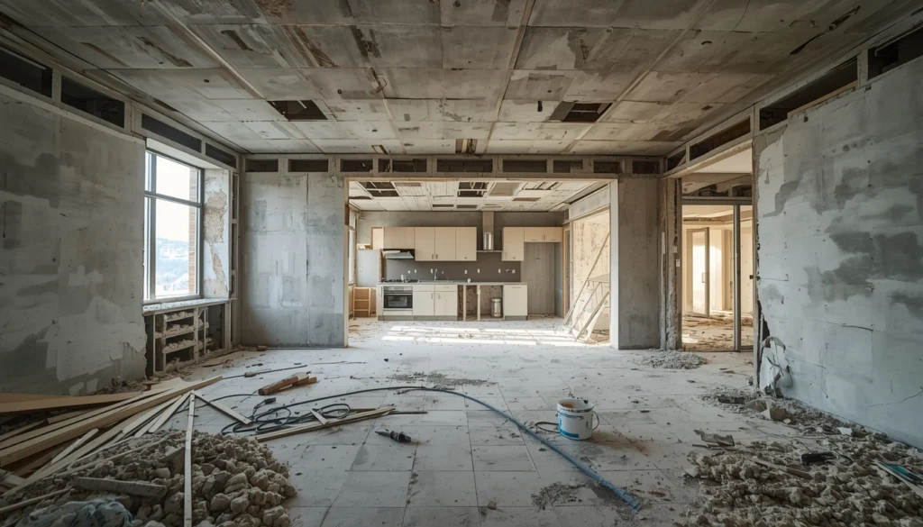 House Renovation Rajendra Nagar Hyderabad 3 Apartment interior after demolition preparing for full renovation reset