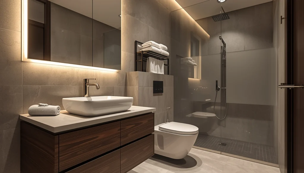 Bathroom Renovation Cost in Nagpur 3 Bathroom with matte anti slip floor tiles and matching grout
