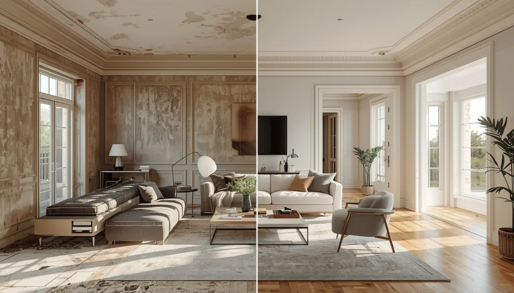 House Renovation Contractor in Nagpur 1 Before and after home renovation interior transformation