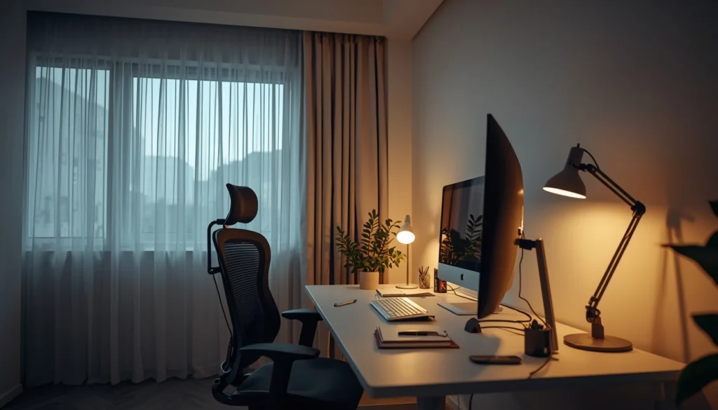 Home Office Design in Nagpur 3 Home office lighting with ceiling light desk lamp and diffused daylight