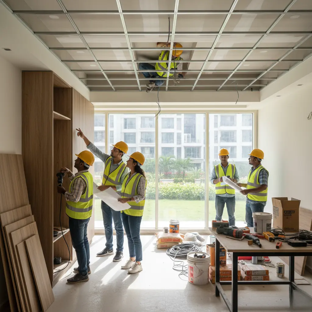 Interior design execution inside a Narsingi gated community apartment