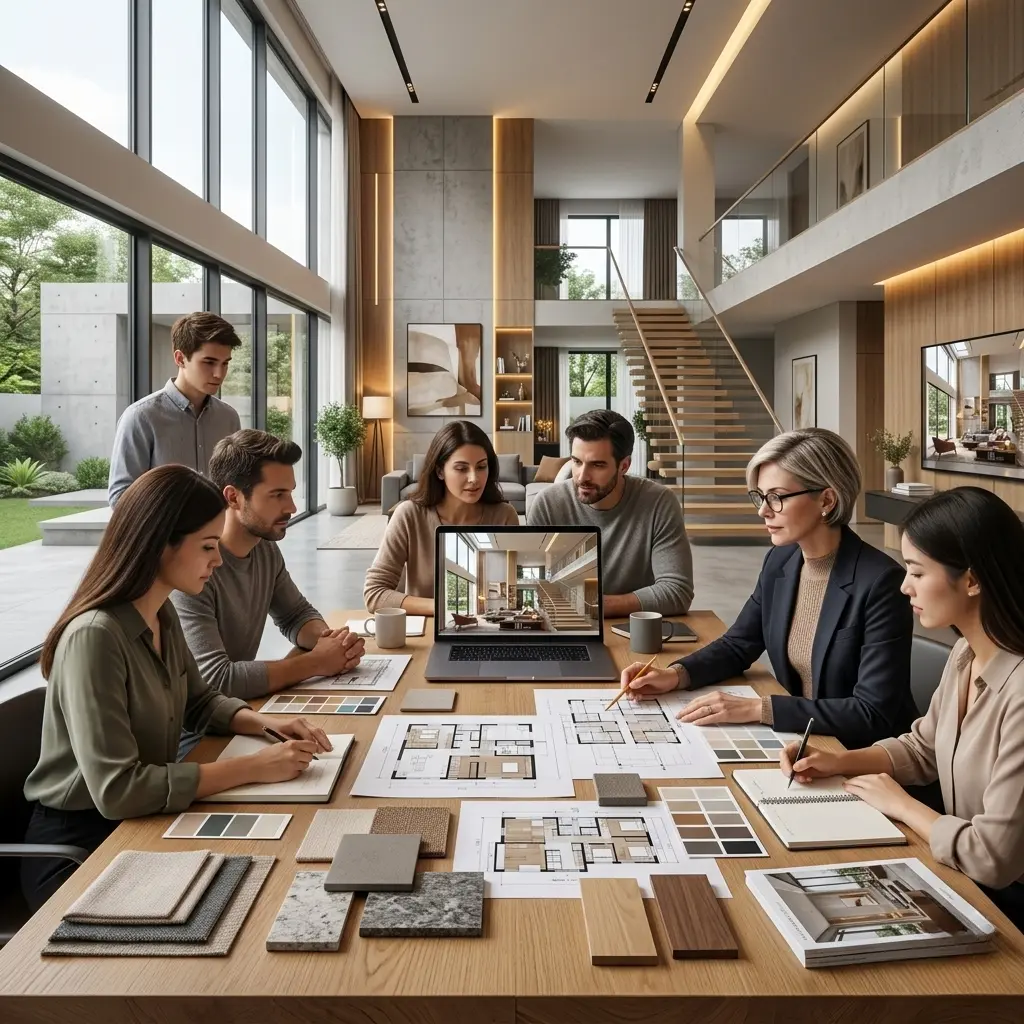 Turnkey Interior Design in Nagpur 2 Interior design team planning a turnkey home project