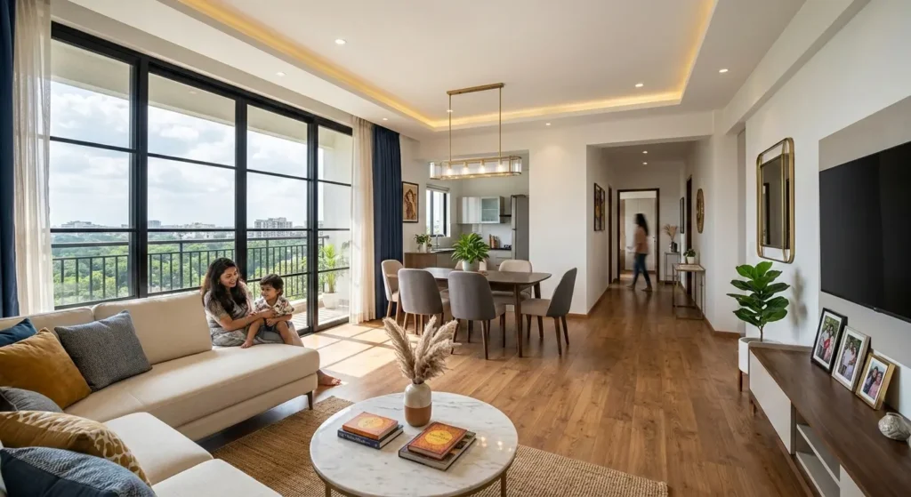 Luxury Interior Designers in Nagpur: Worth It? 1 Interior designer discussing 2BHK layout plan in Nagpur home