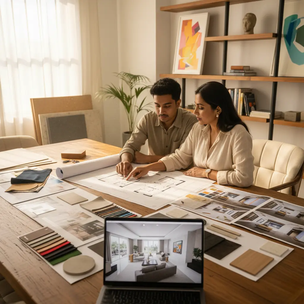 Best Interior Designers in Narsingi 4 Interior designer planning a residential project in Narsingi Hyderabad