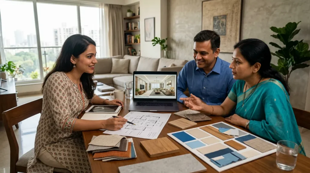 Interior Design Cost Per Square Foot in Nagpur 4 Interior designer planning flat renovation in Nagpur