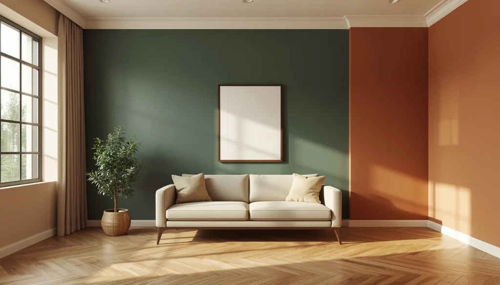 Right Wall Colours for Nagpur Homes 3 Living room with deep earthy accent wall