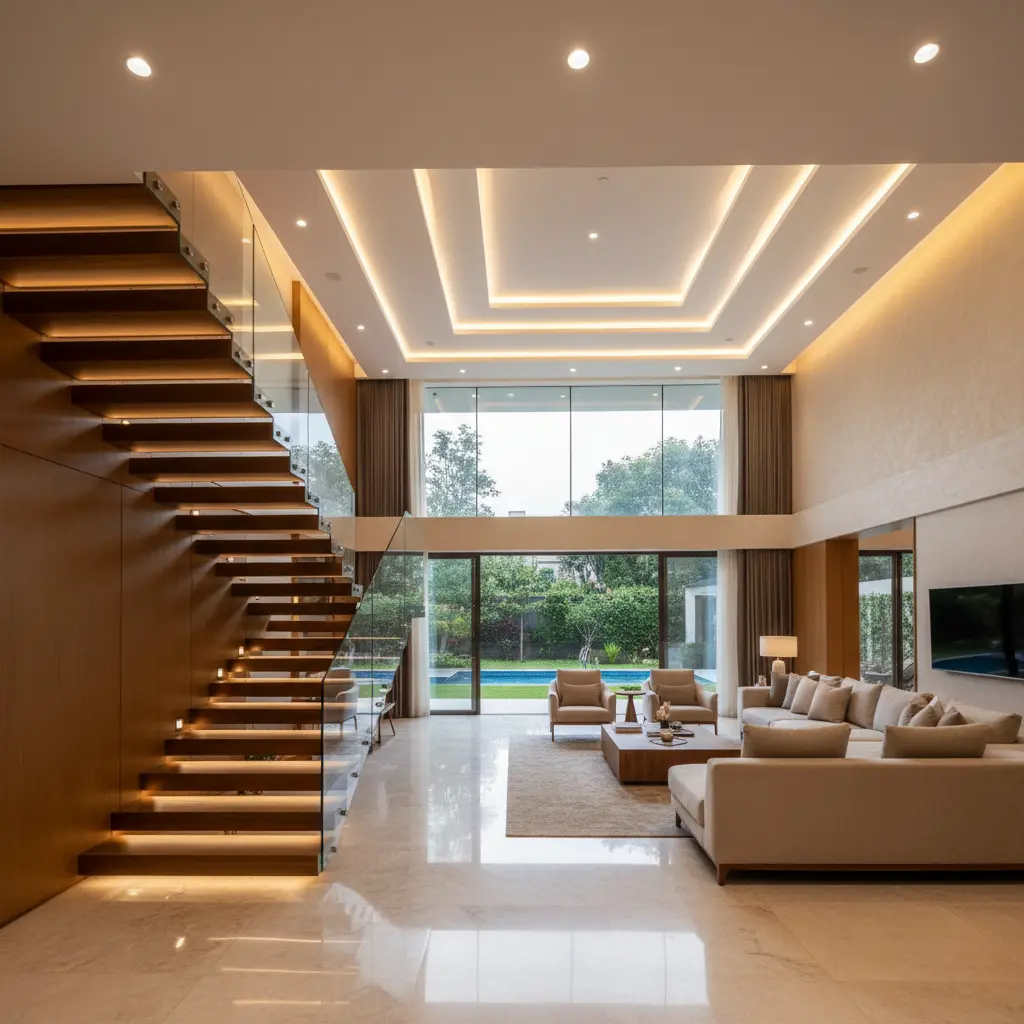 Luxury villa interior design in a Narsingi gated community