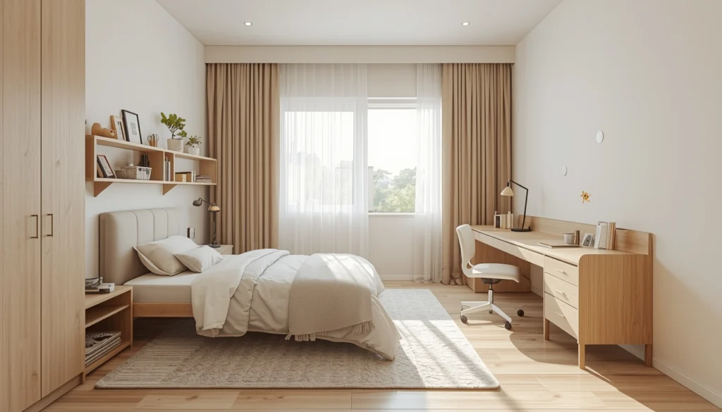Kids Room Design in Nagpur 2 Neutral kids bedroom designed to grow with the child