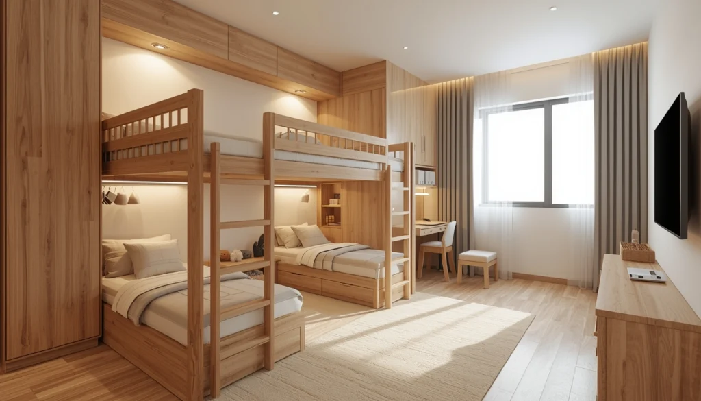 Kids Room Design in Nagpur 4 Shared kids room with safe bunk bed design