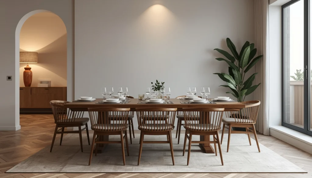 Dining Room Interior Design in Nagpur 2 Six seater dining table suitable for daily family meals and guests