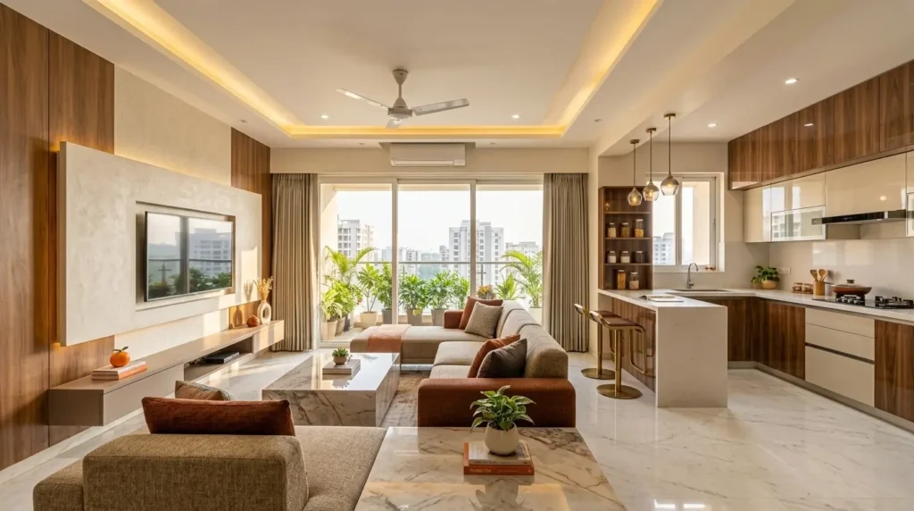 Spacious livingoom in a luxury villa