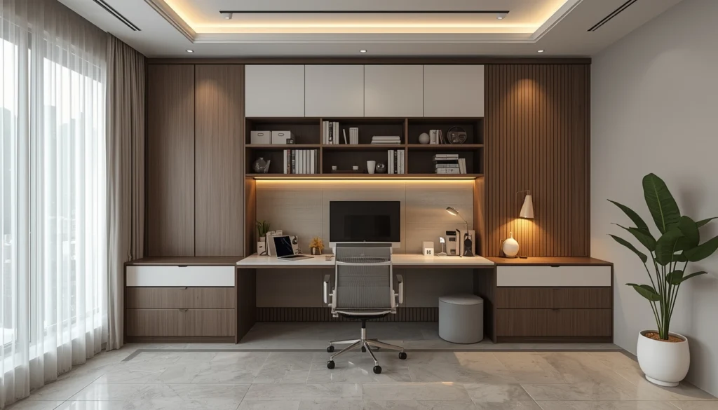 Study Room Design in Nagpur 3 Study desk with balanced task lighting and diffused daylight