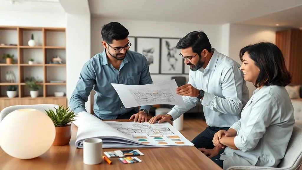 Home Interior Design in Nagpur 2 interior designer planning apartment layout with homeowners