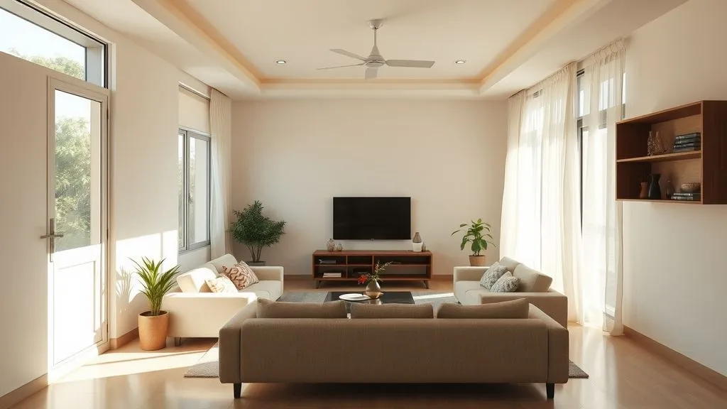 Home Interior Design in Nagpur 1 nagpur home interior with light walls and cross ventilation