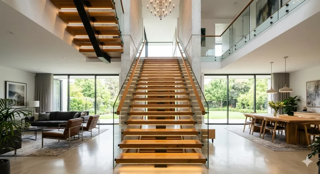 Architectural staircase design for modern Ralegaon duplex homes