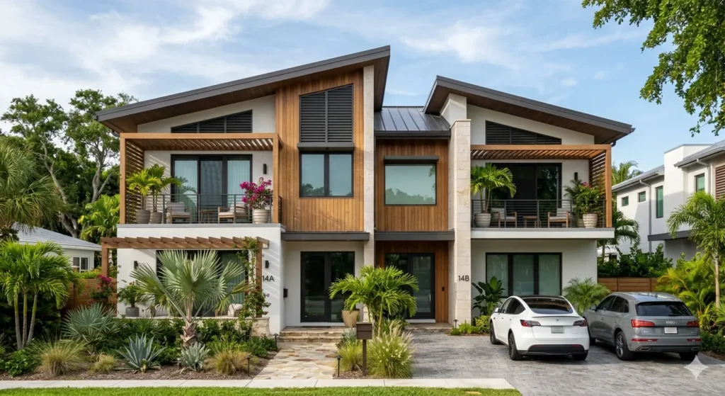 Climate responsive duplex elevation in Wardha