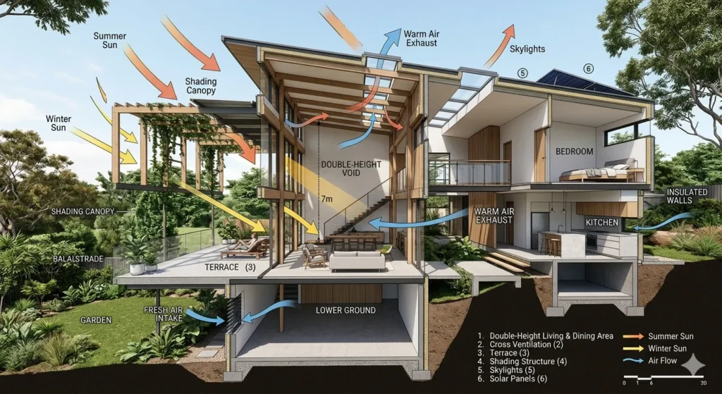 Climate responsive villa planning in Hyderabad