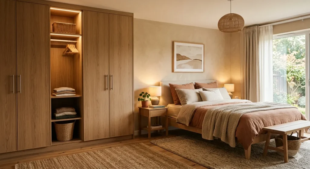 Comfortable bedroom interior for Wardha climate