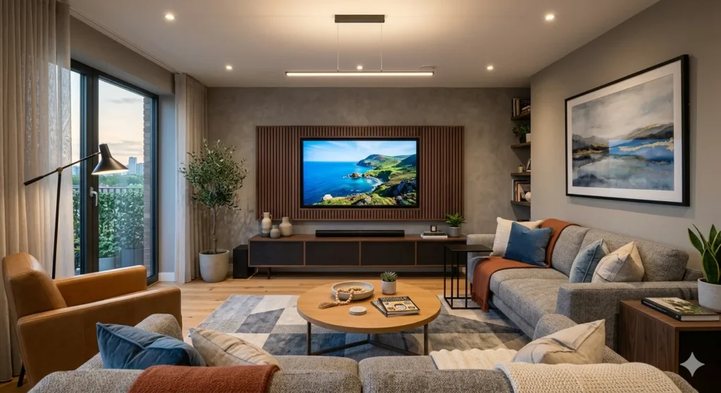Complete living room interior design in Pusad home