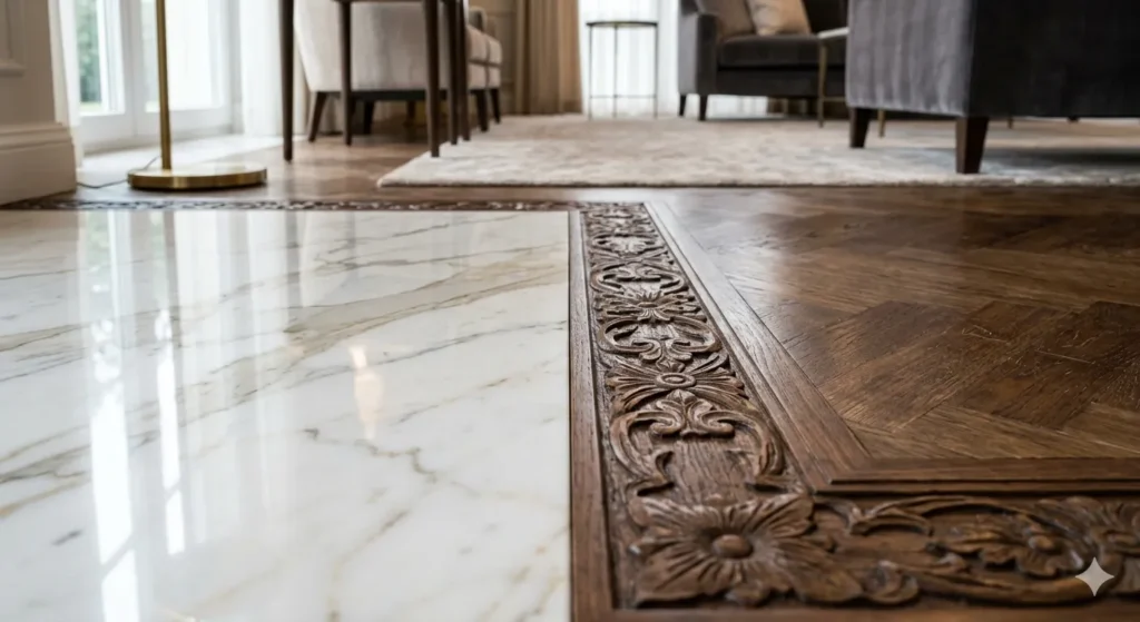 Detail design and material transitions in a luxury Ghatanji bungalow