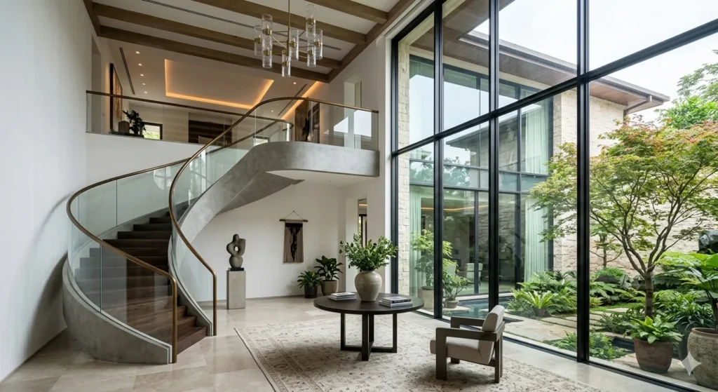Double height spatial presence in luxury residential design 1