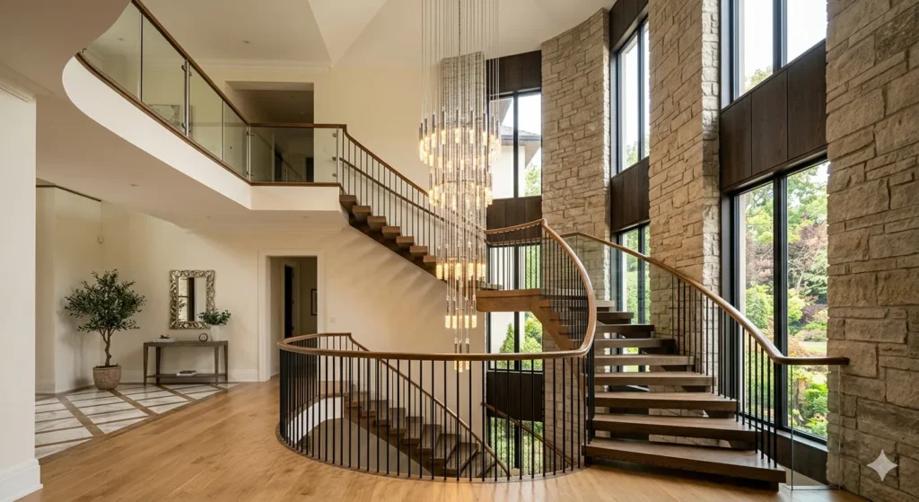 Modern Duplex Designers in Amravati 3 Double height staircase design in Amravati duplex