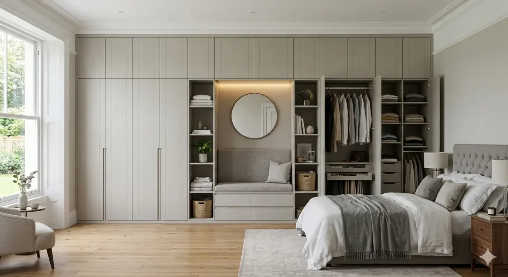 Best Interior Designer in Manish Nagar Nagpur 4 Floor to ceiling fitted wardrobe in a master bedroom to maximize storage and visual height