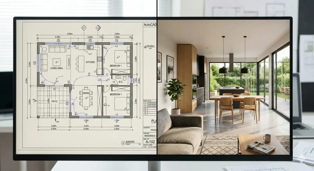 From blueprint to 3D walkthrough professional design process