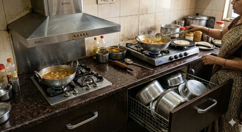 Functional modular kitchen design for Mahagaon households