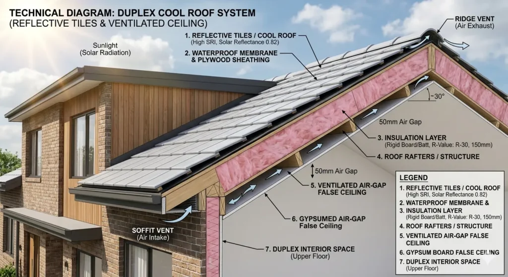 Heat insulation strategy for duplex roofs in Pandharkawada