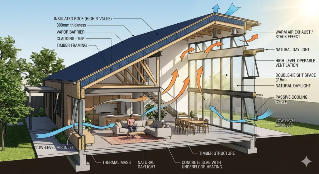 Heat management design in Wardha duplex homes