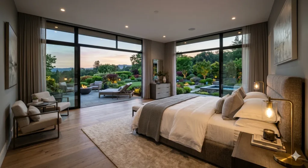 High end master suite design in Kokapet villa