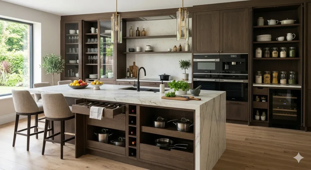 High end modular kitchen design in Wardha bungalow