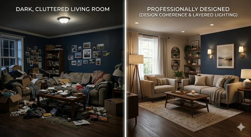 Impact of professional design coherence on residential interiors