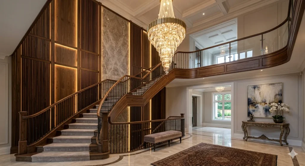 Luxury double height interior design in Hyderabad villa