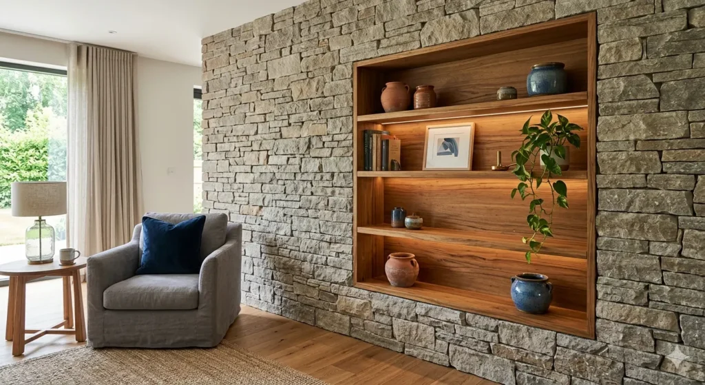 Luxury focal wall treatment for drawing rooms in Wani