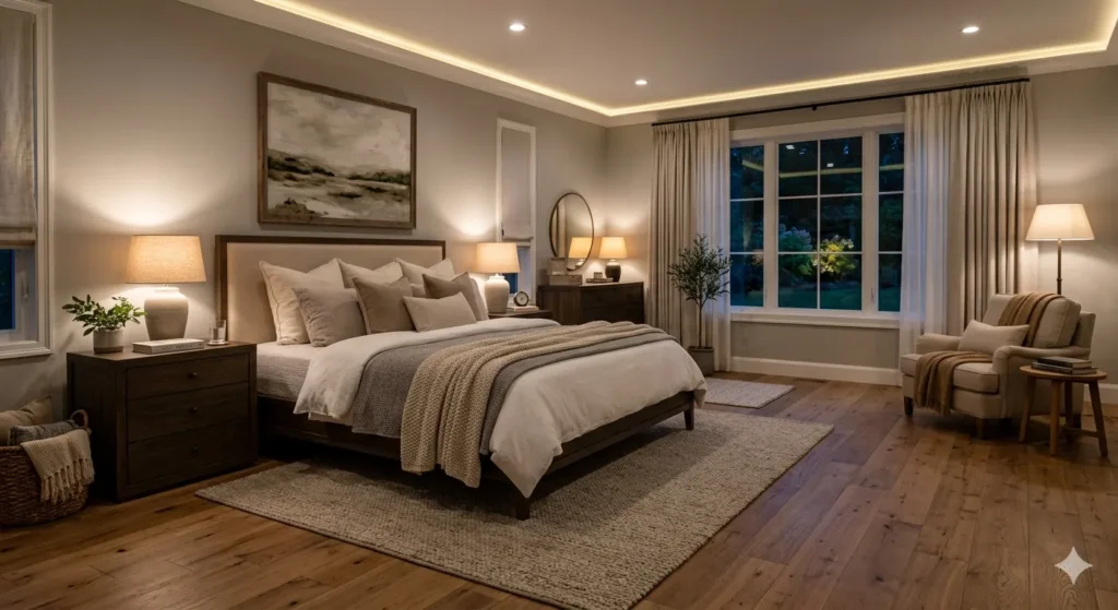 Luxury master bedroom interior in Yavatmal