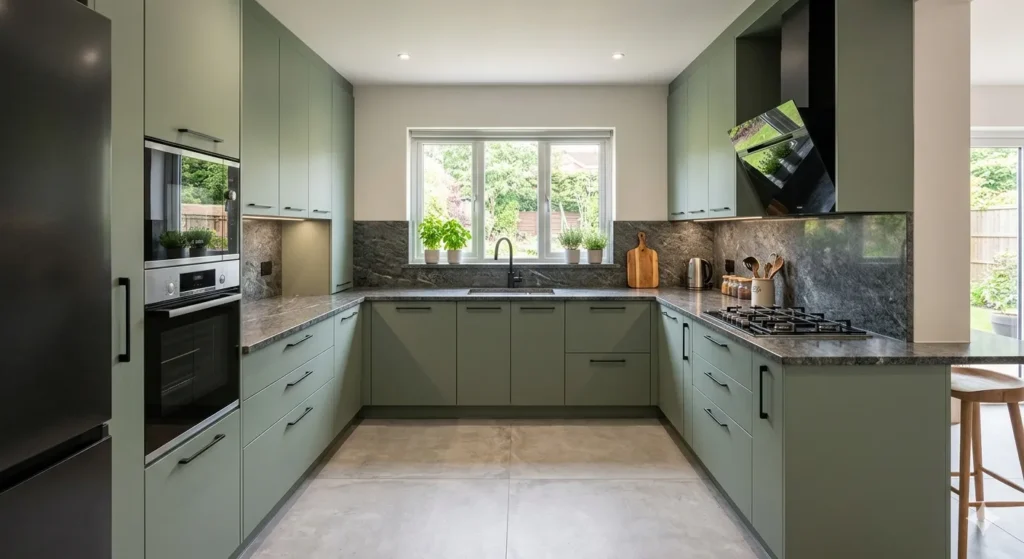 Mid range modular kitchen design in Dhamangaon with HDHMR