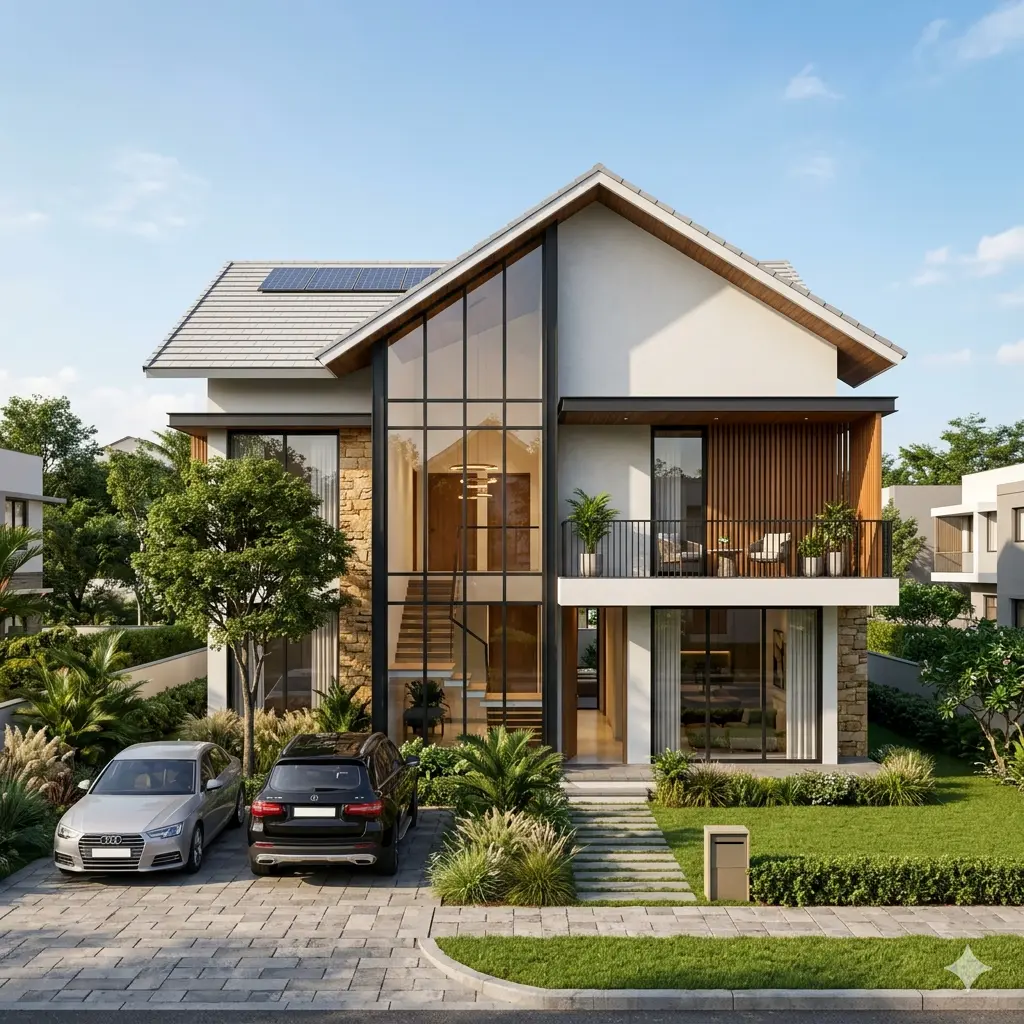 Modern Duplex House Plans in Digras