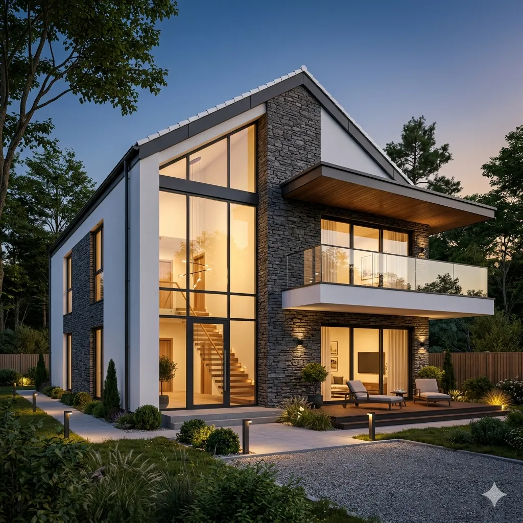 Modern Duplex House Plans in Ner