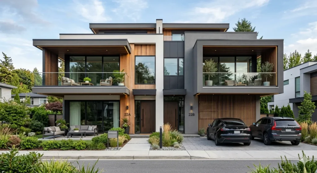 Modern duplex elevation design in Tellapur Hyderabad