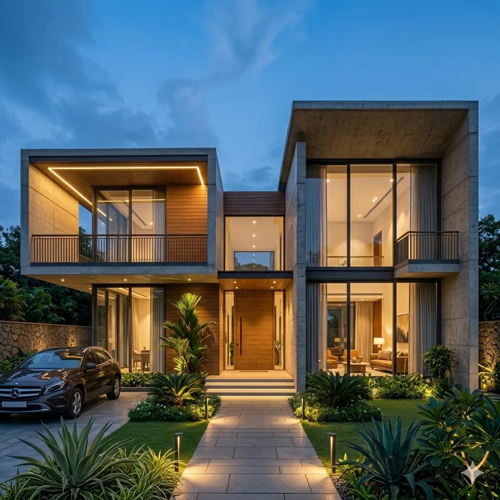 Modern luxury villa architecture in Gachibowli Hyderabad