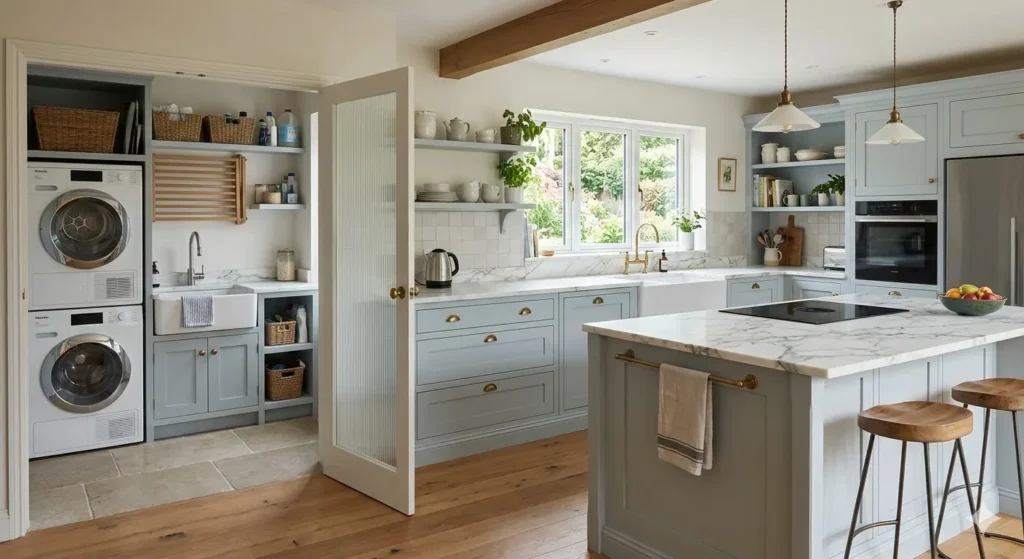 Best Interior Designer Civil Lines Nagpur 4 Modernized bungalow kitchen in Civil Lines with separate utility zones and premium stone countertops