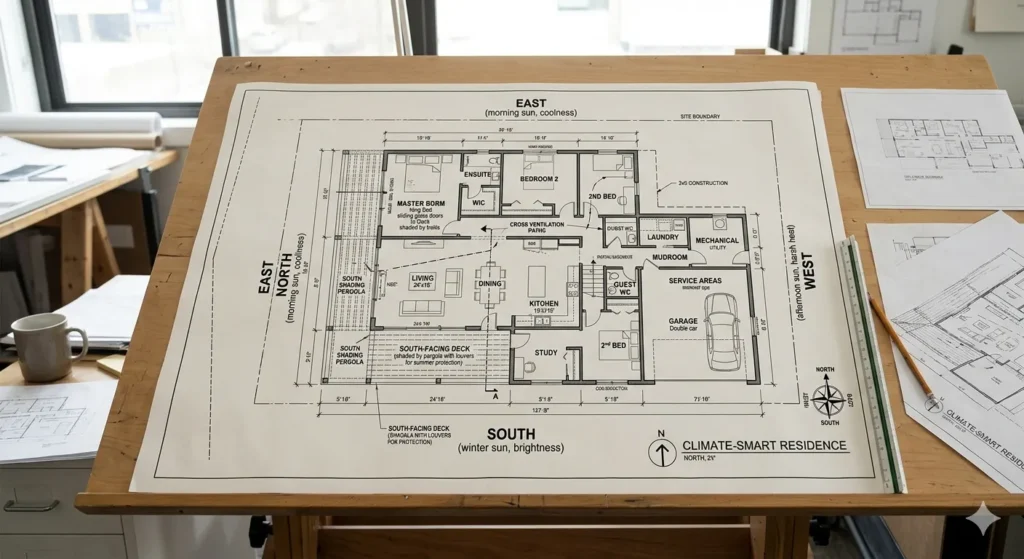 Optimized house orientation for Vidarbhas extreme climate