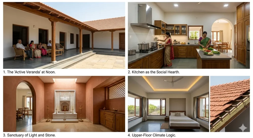 Top Architects for Homes in Arni 1 Passive cooling and sun shading strategy for Arni home design