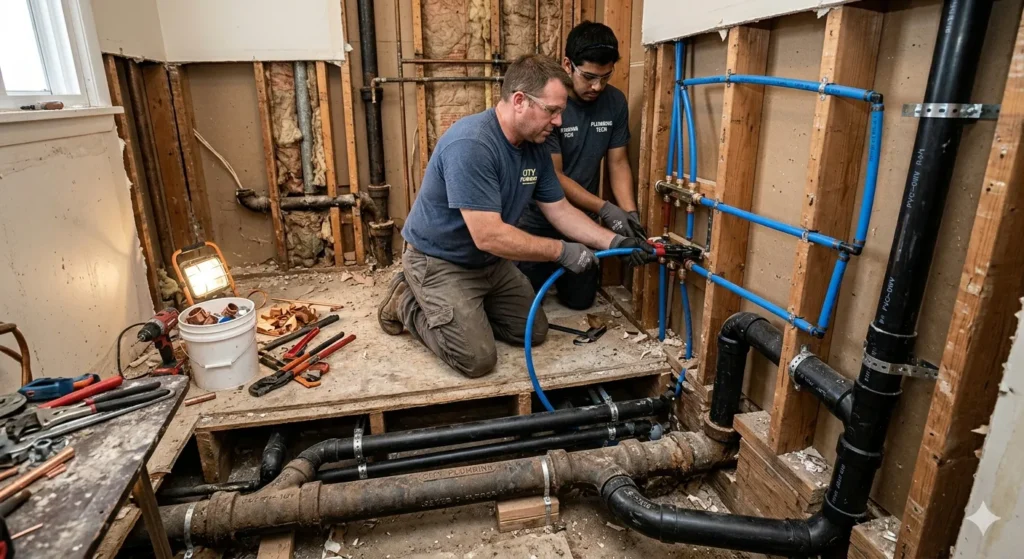 Plumbing upgrade in Nagpur home renovation