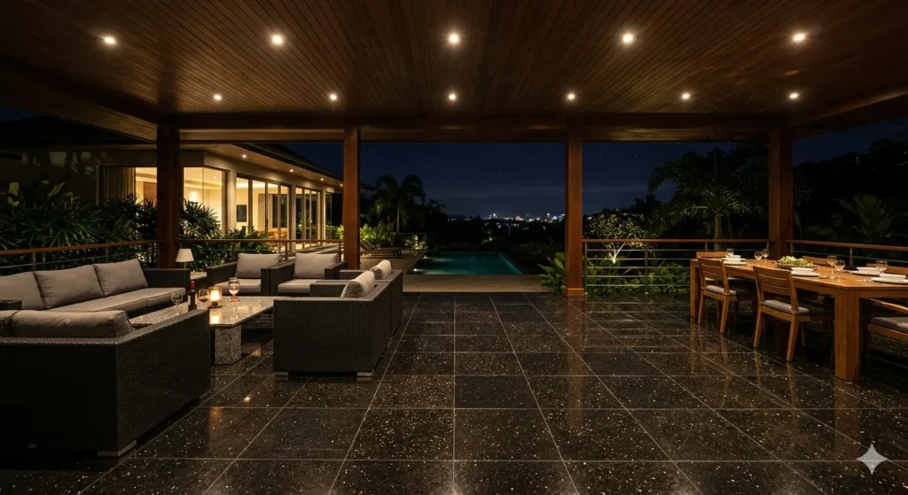 Premium Indian stone flooring for luxury veranda spaces
