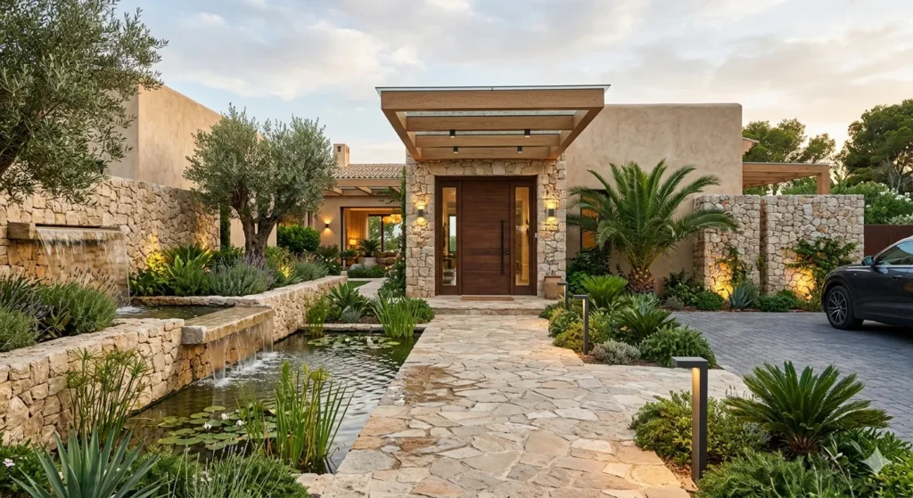 Premium luxury villa entrance design in Kokapet