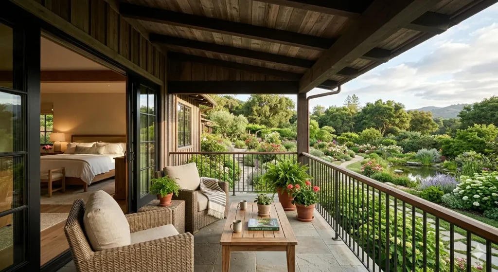 Private master bedroom balcony design for Pusad houses