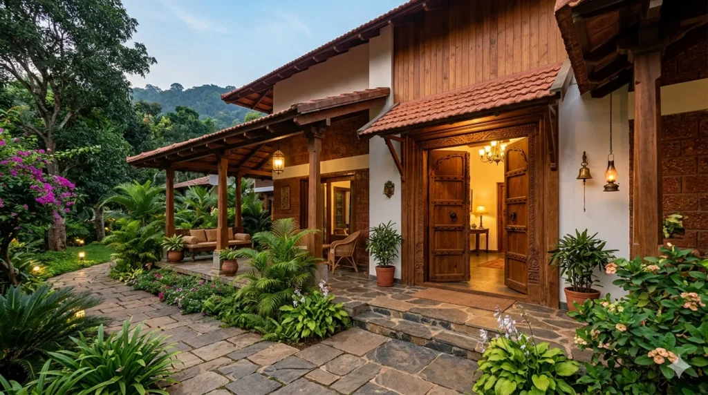Professional architectural entry sequence and veranda design